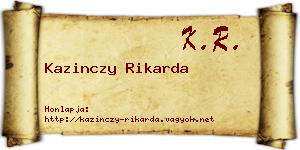Kazinczy Rikarda névjegykártya